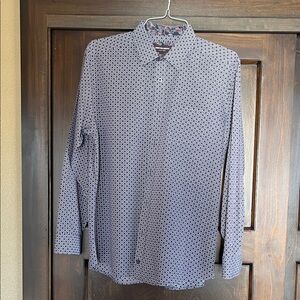 Johnston & Murphy Men's Geometric Pattern Shirt - Blue and Red